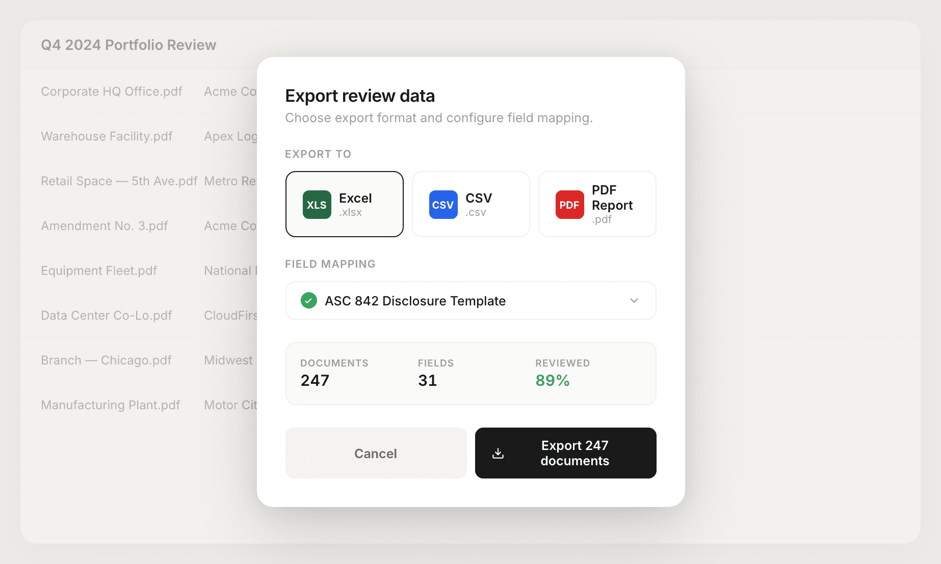 Export structured data to any format